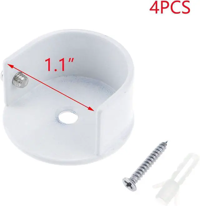 Alt view image 2 of 7 - T Tulead White U Shape Shelf Support Bracket Flange Sockets 4PCS | Shower Curtain Rod Holder, Flang Holder, Iron Rod Bracket,1.4"x0.7"