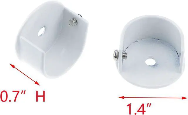 Alt view image 3 of 7 - T Tulead White U Shape Shelf Support Bracket Flange Sockets 4PCS | Shower Curtain Rod Holder, Flang Holder, Iron Rod Bracket,1.4"x0.7"