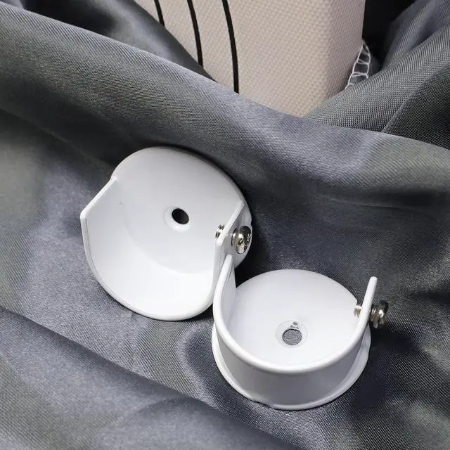 Alt view image 7 of 7 - T Tulead White U Shape Shelf Support Bracket Flange Sockets 4PCS | Shower Curtain Rod Holder, Flang Holder, Iron Rod Bracket,1.4"x0.7"