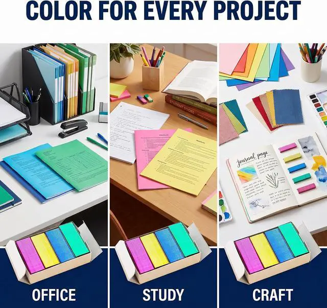 Alt view image 6 of 7 - 800Pcs Mini Color Staples DIY Shop Stapler Refills Standard Book Staples Mini Color Office (24/6mm), Staplers and Punches