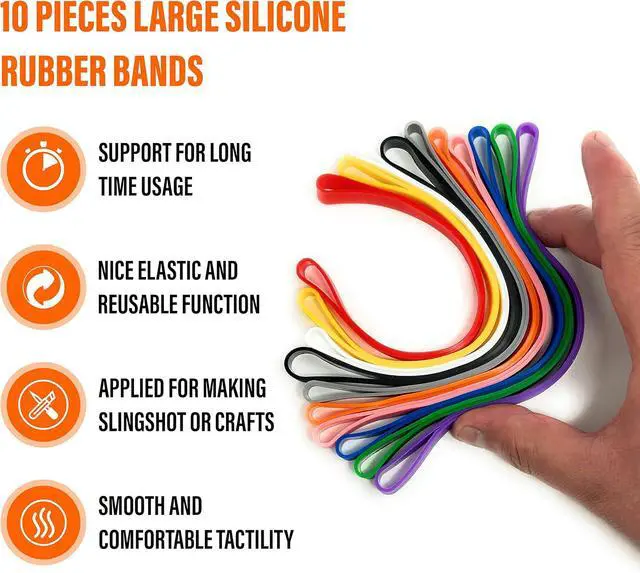 Alt view image 2 of 7 - Large Rubber Bands Heavy Duty Thick Wide Strong Extra Large Giant Elastic Bands Extra Wide Big Size XL Rubberbands Heavy Rubber Bands Strong Thick Wide Elastic Band Big Rubberband Heavy (10 Pieces)