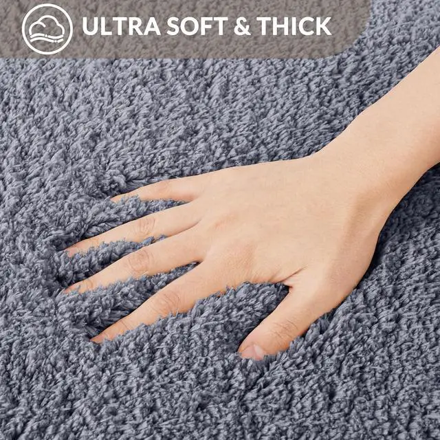 Alt view image 4 of 7 - Exclusivo Mezcla Bathroom Rugs Mats 17x24, Grey | Extra Soft Non Slip Absorbent Microfiber Bath Rug, Machine Washable Quick Dry Bath Mat for Bathroom Floor Tub and Shower