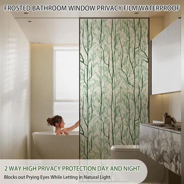 Alt view image 2 of 7 - DKTIE Window Film Privacy Decorative Window Clings 17.7'' x 78.7'' | with Installation Tools Static Cling Stained Glass Window Sticker for Front Door, Bathroom, Glass Door