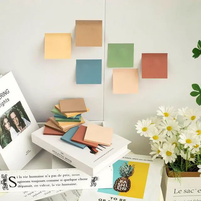 Alt view image 4 of 7 - (24 Pads) Sticky Notes 3x3 inch, Self-Stick Pads Vintage Colors Sticky Note | Recyclable, Easy to Post for Home, Office, Notebook