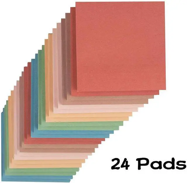 Alt view image 3 of 7 - (24 Pads) Sticky Notes 3x3 inch, Self-Stick Pads Vintage Colors Sticky Note | Recyclable, Easy to Post for Home, Office, Notebook