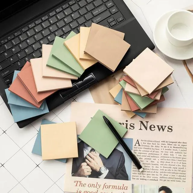 Alt view image 6 of 7 - (24 Pads) Sticky Notes 3x3 inch, Self-Stick Pads Vintage Colors Sticky Note | Recyclable, Easy to Post for Home, Office, Notebook
