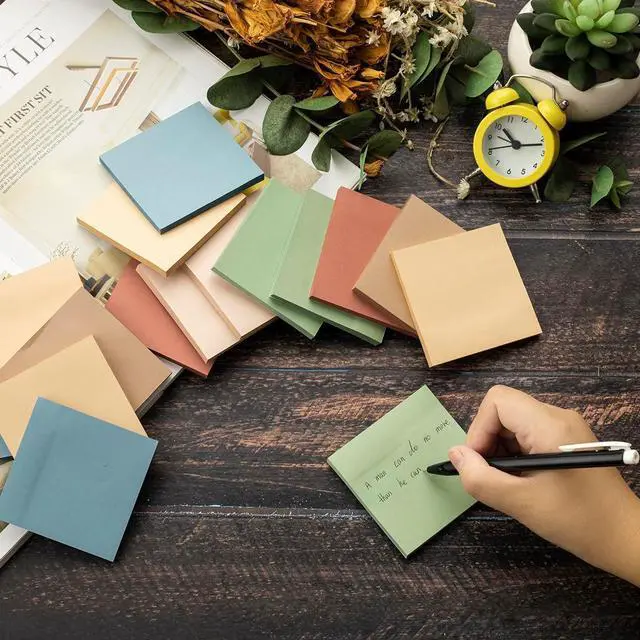 Alt view image 5 of 7 - (24 Pads) Sticky Notes 3x3 inch, Self-Stick Pads Vintage Colors Sticky Note | Recyclable, Easy to Post for Home, Office, Notebook