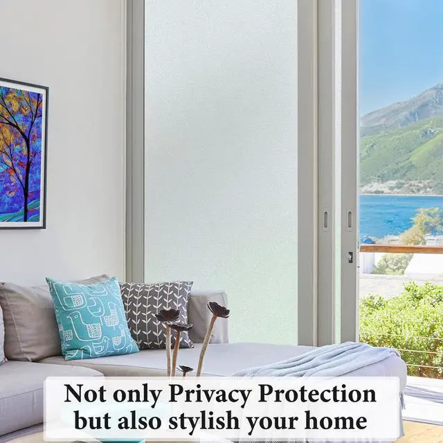 Alt view image 3 of 6 - DUOFIRE Window Privacy Film, Frosted Glass Window Film, Pure, 17.4"x78.7" | Day & Night Privacy, Lets in Natural Light, Static Cling, Removable, UV & Heat Control, for Home, Office and Glass Doors