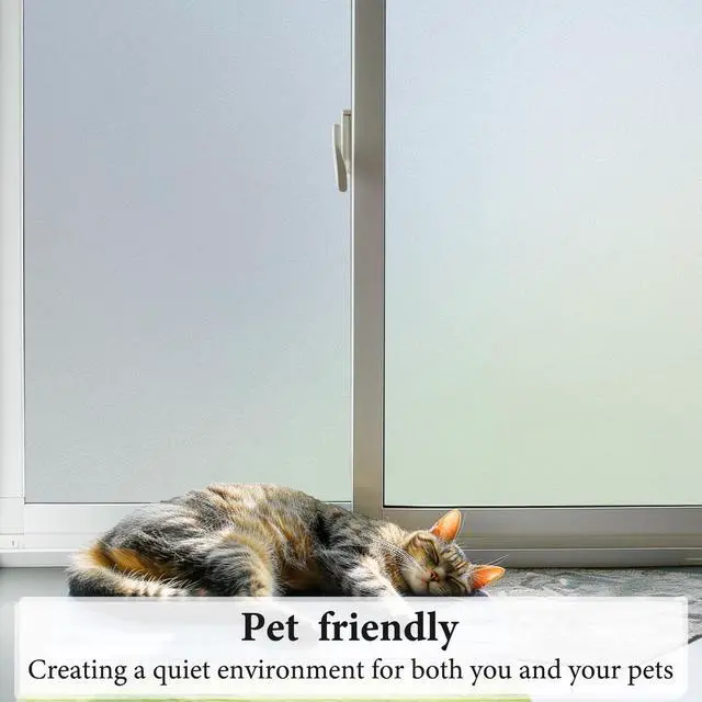 Alt view image 6 of 6 - DUOFIRE Window Privacy Film, Frosted Glass Window Film, Pure, 17.4"x78.7" | Day & Night Privacy, Lets in Natural Light, Static Cling, Removable, UV & Heat Control, for Home, Office and Glass Doors