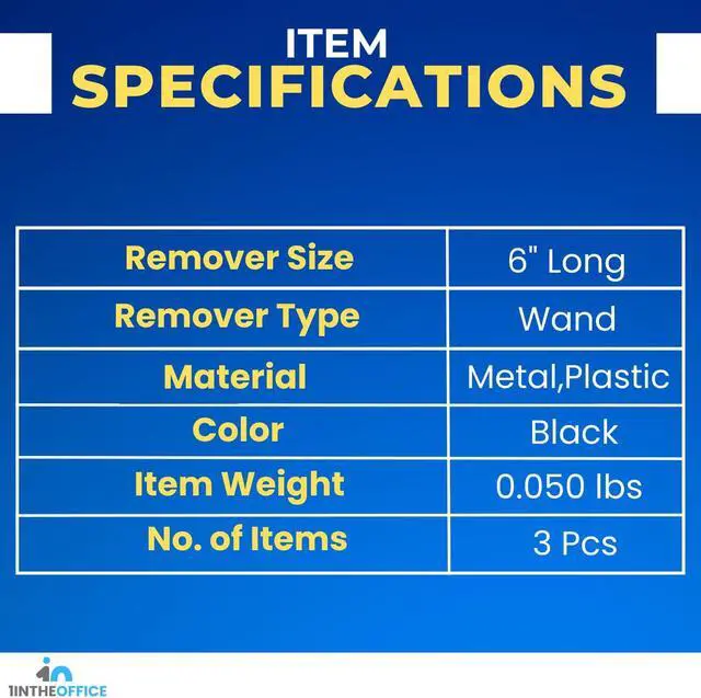 Alt view image 7 of 7 - 1InTheOffice Staple Remover Tool, Magnetic Staple Remover Stick, Easy Staple Puller Stick, "3 Pack "