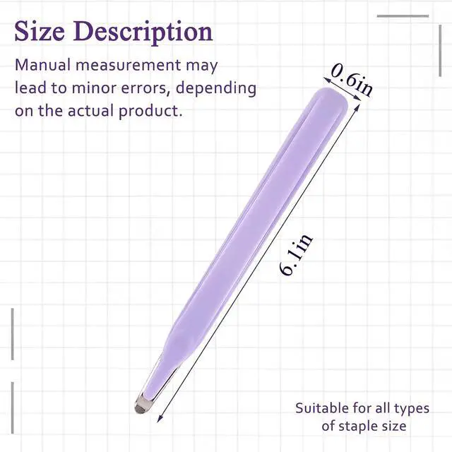 Alt view image 2 of 5 - Professional Staple Remover Tool, Magnetic Tip Design Facilitates Collection of Staples, Staple Remover Stick for Home, School, and Office, Purple