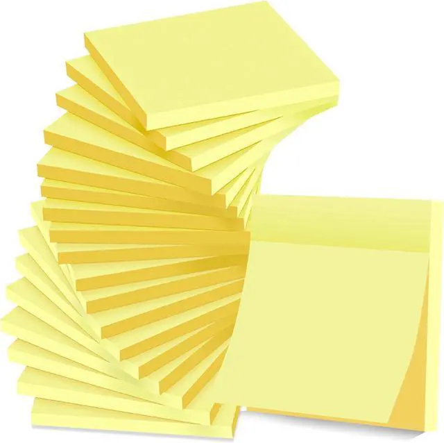 Main image of (18 Pads) Sticky Notes 3 x 3 in, Yellow Self-Stick Pads, Strong Adhesive | School Supplies and Oce Supplies, Easy to Post for Home, Office, Notebook, Clean Removal