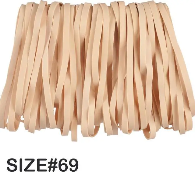 Alt view image 3 of 6 - AIWOQI Rubber Bands 65Pcs Size 69 Big Long Elastic Rubber Band Large 5.9in | Beige Rubber Bands for Office Supplies File Folders Litter Box (5.9" x 0.24")