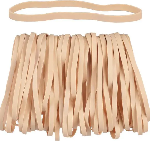 Alt view image 5 of 6 - AIWOQI Rubber Bands 65Pcs Size 69 Big Long Elastic Rubber Band Large 5.9in | Beige Rubber Bands for Office Supplies File Folders Litter Box (5.9" x 0.24")