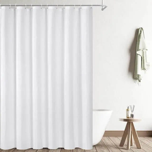 Alt view image 7 of 7 - UFRIDAY White Shower Curtain 72 x 72 inch, Hotel Fabric Machine Washable Shower Curtain Liner Waterproof Repellent Modern Home Bath Curtain