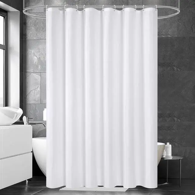 Main image of UFRIDAY White Shower Curtain 72 x 72 inch, Hotel Fabric Machine Washable Shower Curtain Liner Waterproof Repellent Modern Home Bath Curtain