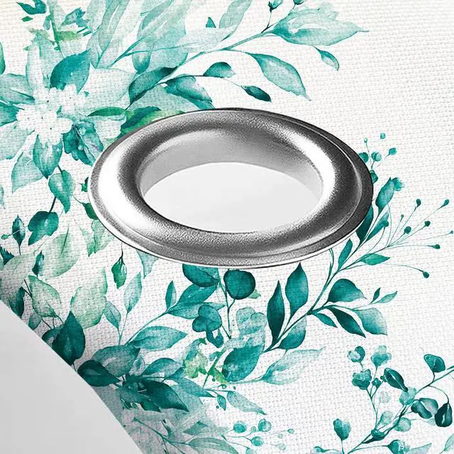 Alt view image 5 of 7 - Tititex Teal Eucalyptus Shower Curtain Sets, Watercolor Turquoise Leaves on The Top Plant with Floral Bathroom Decoration 36x72 Inch with Hooks