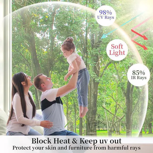 Alt view image 4 of 7 - Niviy One Way Daytime Window Privacy Film See Out Not in, 17.5 x 78.7 Inch Window Tint for Home, Reflective Window Film Heat Blocking Anti UV Mirror Tint with Free Installation Kit, Silver