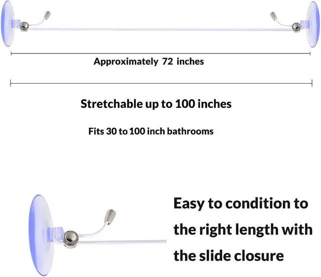 Alt view image 4 of 6 - Innovative Anti-Cling Shower Curtain Rope Cling-Free, Comfort for Shower Curtain & Liner, Quick Setup, Compact Storage, Ideal for Standard Showers, White