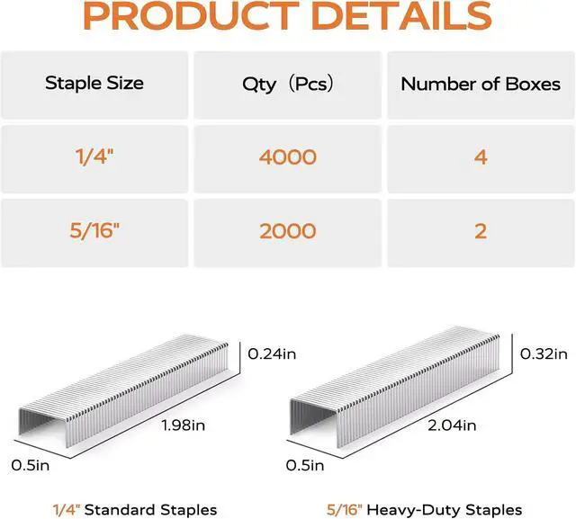 Alt view image 5 of 6 - Marsrock Staples, 6000 Count Assorted Set, 4000 1/4" + 2000 5/16" Staples | Standard Office Staples for Desktop Staplers, 6 Pack