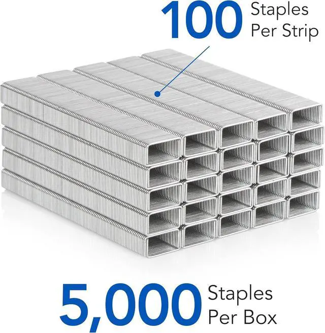 Alt view image 3 of 3 - Swingline Staples, Heavy Duty, 1/4" Length, 25 Sheet Capacity, 100/Strip, 5000/Box, 1 Pack (79394)