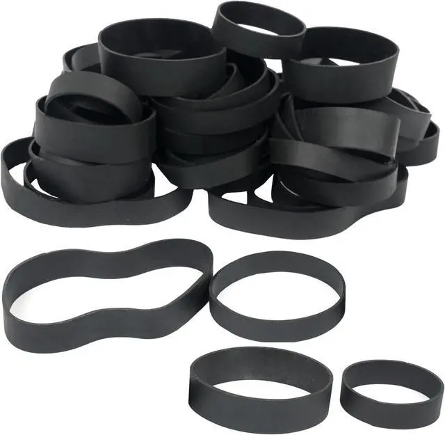 Alt view image 4 of 6 - Rubber Bands Assorted Sizes Mixed Elastic Bands Size82,size94,size84#105 | 50pcs Wide Black Tactical Rubber Bands for Survival Office Supply