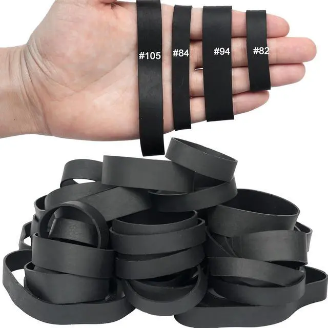 Alt view image 5 of 6 - Rubber Bands Assorted Sizes Mixed Elastic Bands Size82,size94,size84#105 | 50pcs Wide Black Tactical Rubber Bands for Survival Office Supply