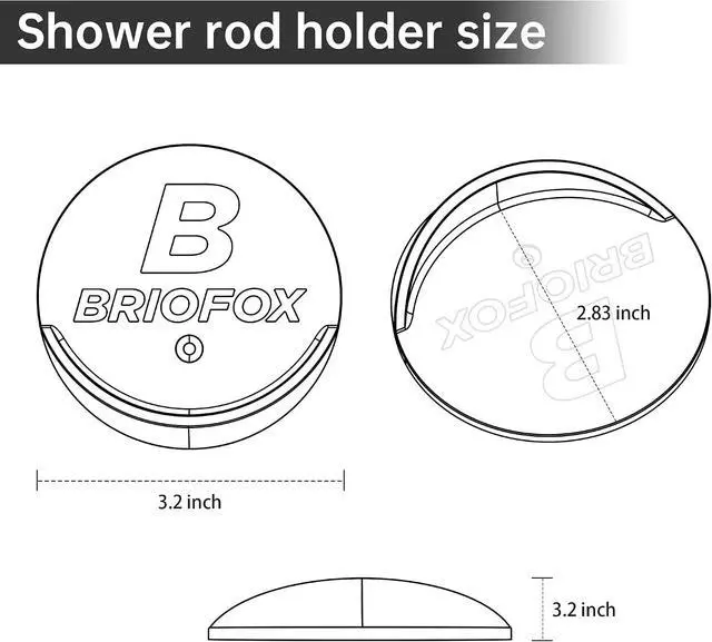 Alt view image 6 of 7 - BRIOFOX Shower Curtain Rod Holder 3M Adhesive | Heat Resistant | Waterproof | Max Load 60 lbs Shower Rod Retainer for Wall, 2 Pack, Transparent (Rod Not Included)