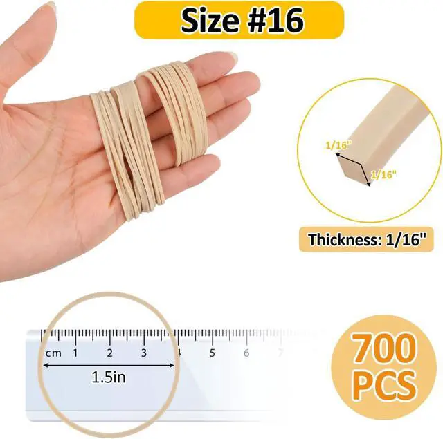 Alt view image 2 of 7 - 700 Pcs Size 16 Elastic Rubber Bands Office Supplies, Rubberbands, Brown | Reusable, High Stretch, Bundle Tie Dye, Money, File Folders, Furniture, Home Package, DIY Crafts, Hair, Multipurpose