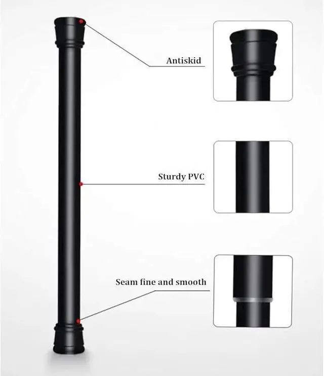 Alt view image 4 of 7 - Bettli Spring Loaded Curtain Tension Rod Bit Holder Extensions 12-20 inches (Black 2)