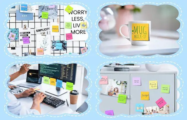 Alt view image 6 of 7 - (24 Pads) Sticky Notes 3 x 3 in Post, 12 Bright Colors Self-Stick Pads | School Supplies and Oce Supplies, Easy to Post for Home, Office, Notebook, Strong Adhesive, Clean Removal