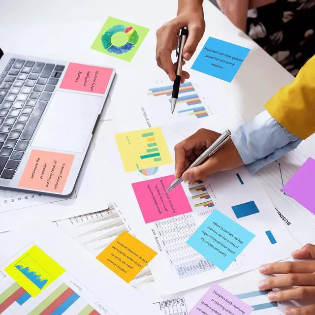 Alt view image 4 of 7 - (24 Pads) Sticky Notes 3 x 3 in Post, 12 Bright Colors Self-Stick Pads | School Supplies and Oce Supplies, Easy to Post for Home, Office, Notebook, Strong Adhesive, Clean Removal