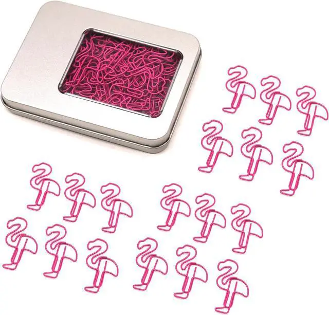 Main image of 60 Pcs Cute Flamingo Paper Clips, Flamingo Gifts for Women | Office Supplies Desk Accessories, Cute Stationery for Teachers Students Coworkers