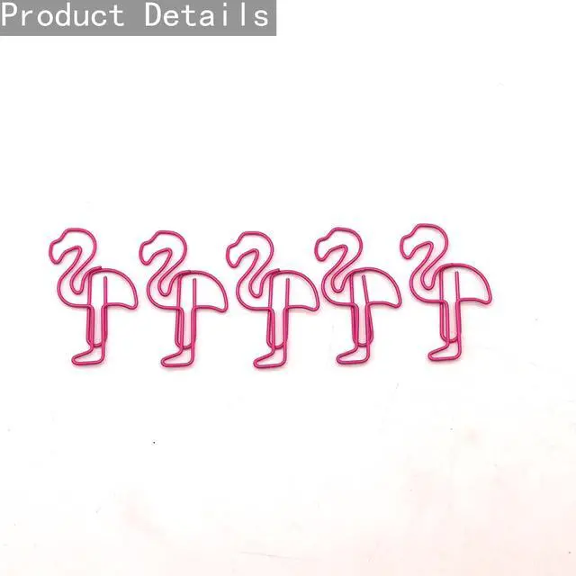 Alt view image 6 of 6 - 60 Pcs Cute Flamingo Paper Clips, Flamingo Gifts for Women | Office Supplies Desk Accessories, Cute Stationery for Teachers Students Coworkers