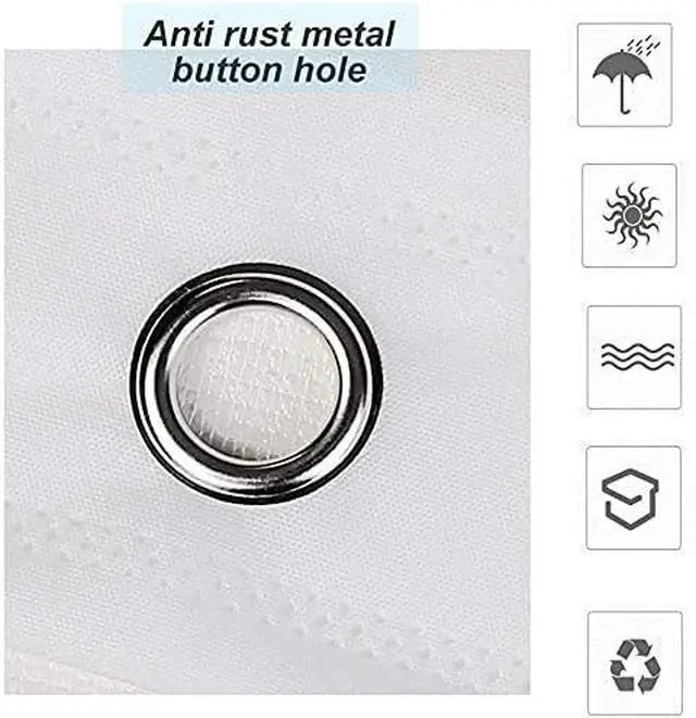 Alt view image 3 of 4 - meioro Shower Curtain Eco-Friendly Waterproof Bathroom Curtains Ocean Theme Semi Translucent Shower Curtain Liners with Rustproof Grommets(Starfish and Seashells, 47'' x 78'')
