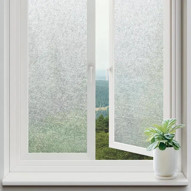 Main image of rabbitgoo Window Privacy Film Frosted Glass Film Decorative, 17.5" x 78.7" | UV Sun Blocking Decals, Frosting Window Static Cling for Home Bathroom Door Coverings