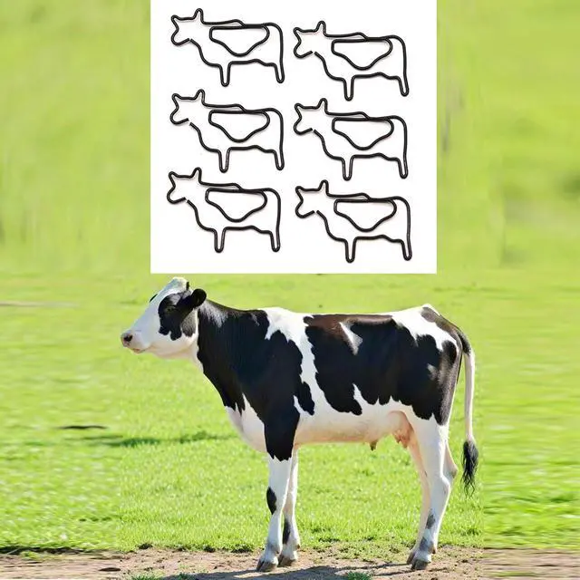 Alt view image 2 of 6 - 60 Pcs Black Cow Paper Clips, Western Cow Lover Gifts | Western Office Supplies Desk Accessories, Cute Stationery for Women Men Teachers Coworkers