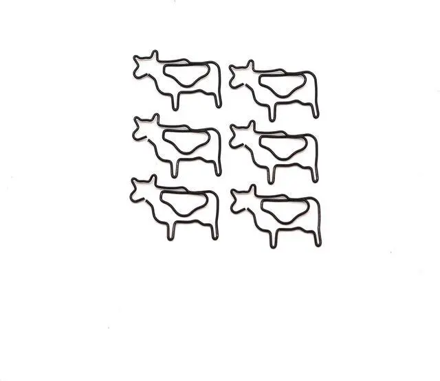 Alt view image 6 of 6 - 60 Pcs Black Cow Paper Clips, Western Cow Lover Gifts | Western Office Supplies Desk Accessories, Cute Stationery for Women Men Teachers Coworkers