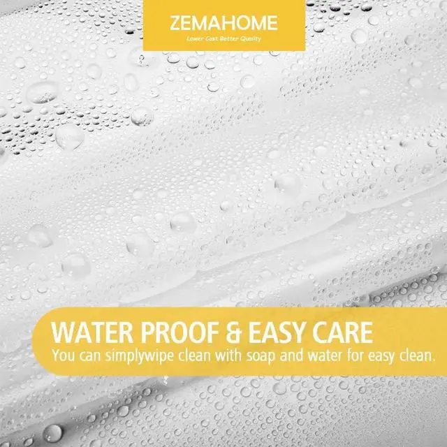 Alt view image 3 of 7 - ZEMAHOME Clear PEVA Plastic Shower Curtain Liner Premium Light Weight 72" x 72" Transparent Bathroom Shower Showroom Curtain Liner with Rustproof Metal Gromments and Weighted Magnet