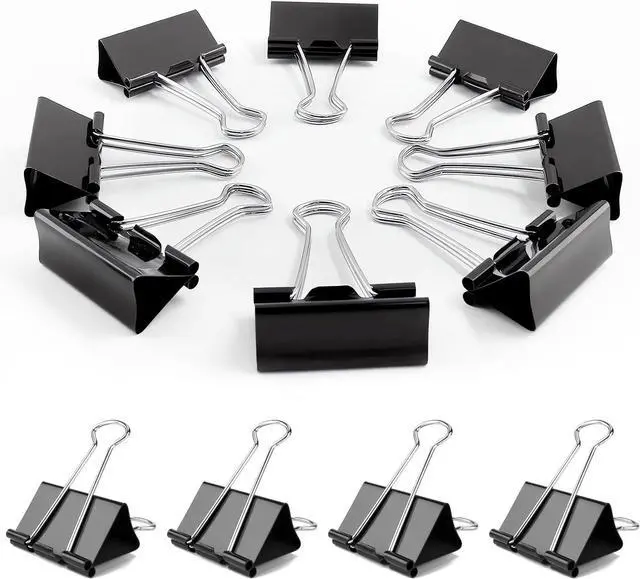 Main image of 72Pack Medium Binder Clips,1inch Black Paper Clips Metal Bulk Clip | Office Clips with Storage Container for Office, Home, School,Documents, Files,Desk Organization