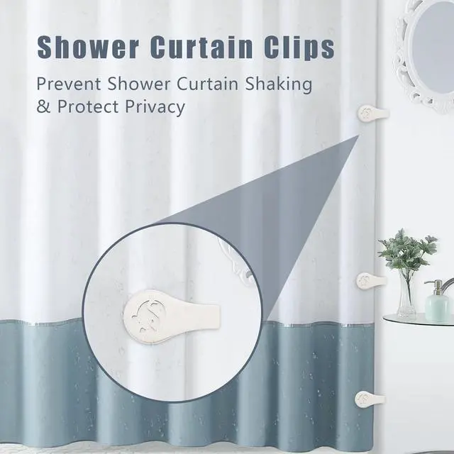 Alt view image 2 of 6 - Magnetic Silicone Shower Curtain Clips for Liner 3 Packs (White) | Self Adhesive, Windproof Splash Holders, Prevent Water Splashing Out, Shower Curtains Keeper, Keep Curtain Closed to Wall