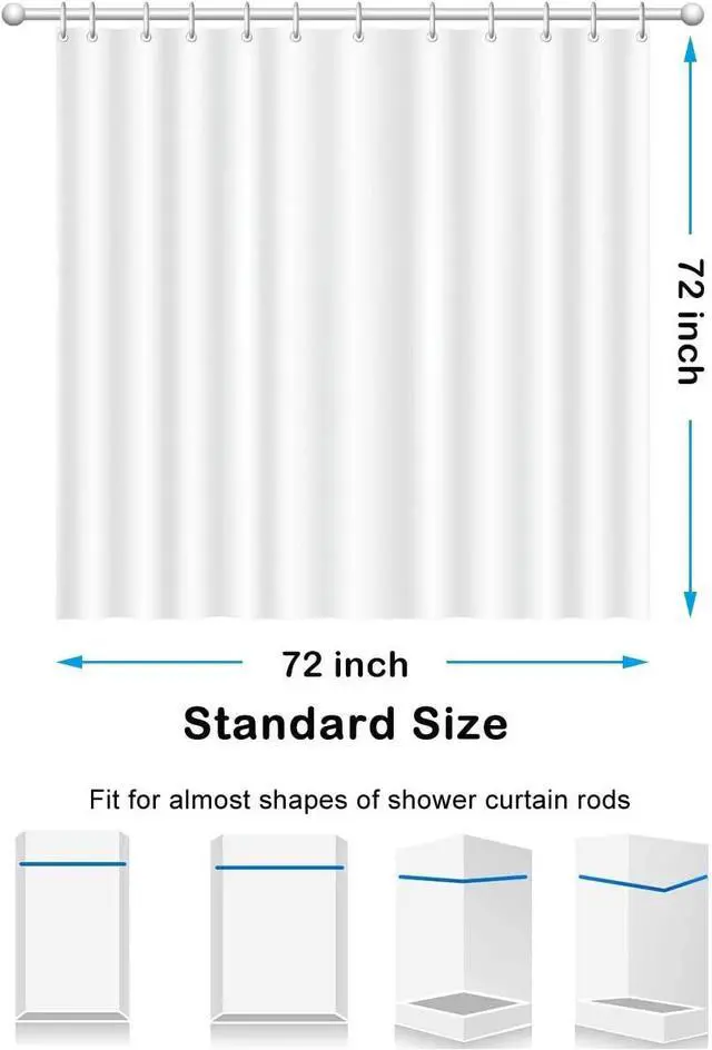 Alt view image 4 of 4 - Grey Shower Curtain Liner,PEVA Shower Liner for Bathtubs Waterproof Bathroom Curtain with Weighted Stones 72 W x 72 H Inches,Plastic