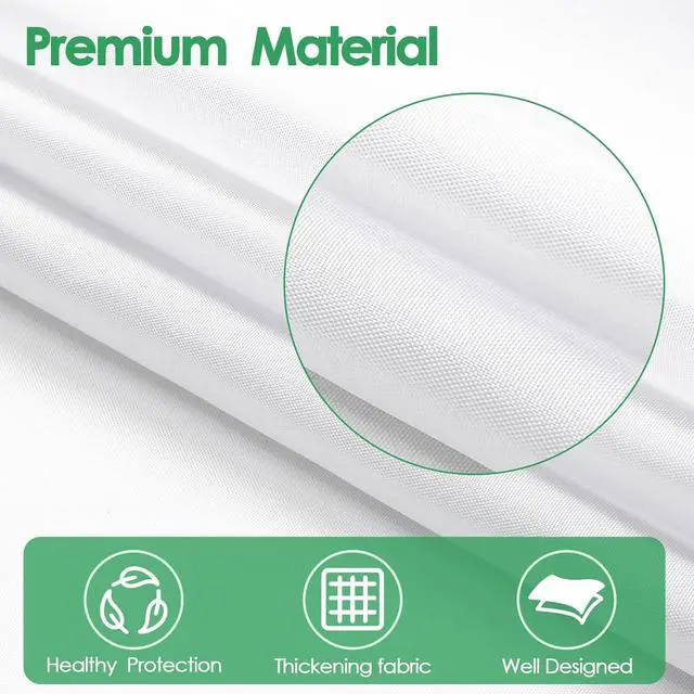 Alt view image 6 of 6 - Gibelle White Fabric Snap in Shower Curtain Liner Replacement Fitted for No Hook Shower Curtain, Water Repellent Liner for Bathroom 34x54 Inch 1 Pack
