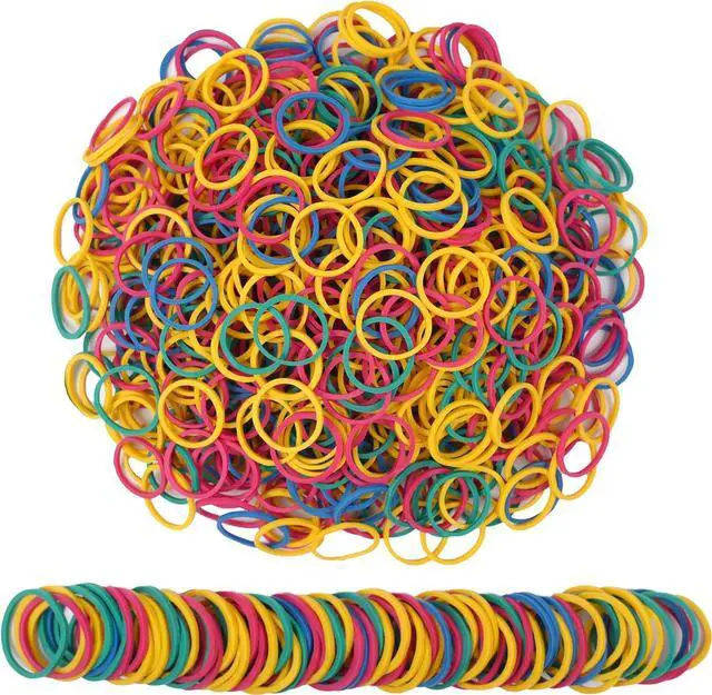 Main image of Foshine Rubber Bands Small Mini Elastic Band Yellow Blue Green Red 1300pcs Rubber Band 1.2inch Office Supplies Home Inside Diameter 0.63in (Multicolour)