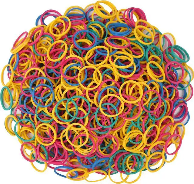 Alt view image 3 of 7 - Foshine Rubber Bands Small Mini Elastic Band Yellow Blue Green Red 1300pcs Rubber Band 1.2inch Office Supplies Home Inside Diameter 0.63in (Multicolour)