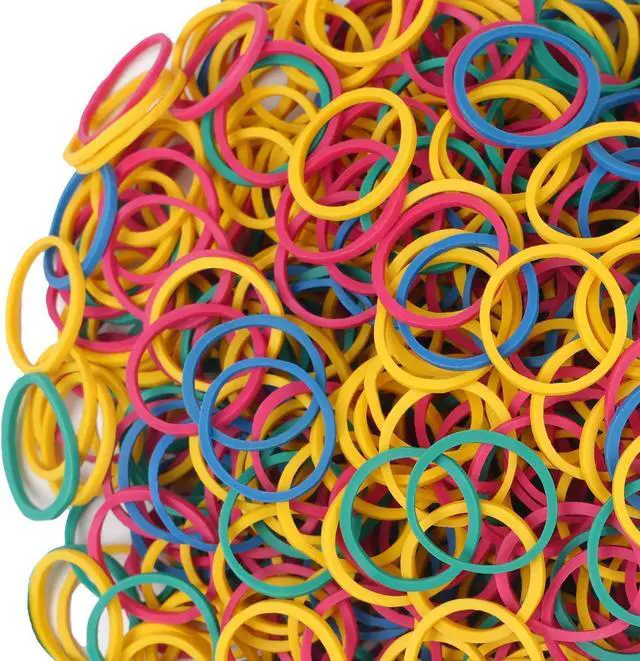 Alt view image 4 of 7 - Foshine Rubber Bands Small Mini Elastic Band Yellow Blue Green Red 1300pcs Rubber Band 1.2inch Office Supplies Home Inside Diameter 0.63in (Multicolour)