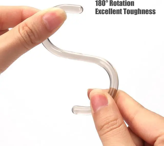 Alt view image 6 of 6 - 24 pcs Shower Curtain Rings Plastic Shower Curtain Hooks C-Shaped Rings Hook Hanger Bath Drape Loop Clip Glide Bathroom Shower Window Rod (Transparent Gray)