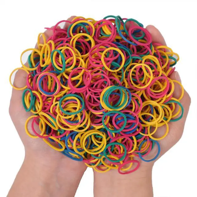 Alt view image 6 of 7 - Foshine Rubber Bands Small Mini Elastic Band Yellow Blue Green Red 1300pcs Rubber Band 1.2inch Office Supplies Home Inside Diameter 0.63in (Multicolour)