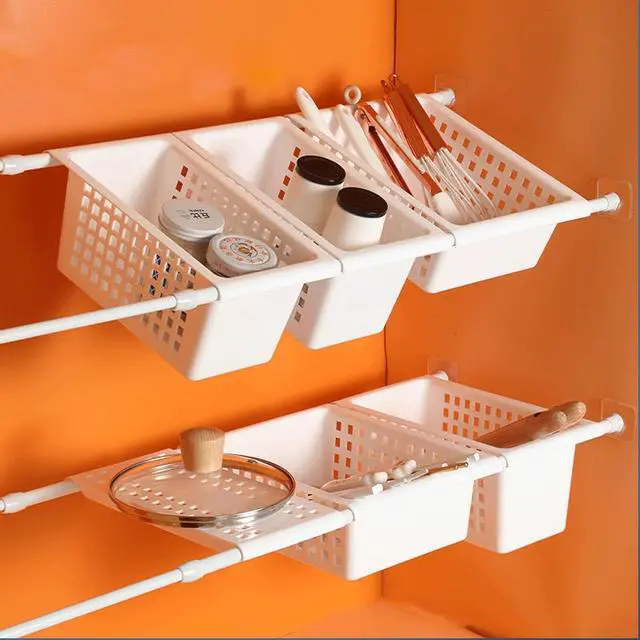 Alt view image 2 of 7 - Venupple Spring Tension Rod Holder, 8 Pack Shower Rod Holders 1.18 Inches | Small Transparent Shower Rod Bracket No Drilling, Adhesive Tension Curtain Rod Retainer Shower Curtain Rod Holder for Wall