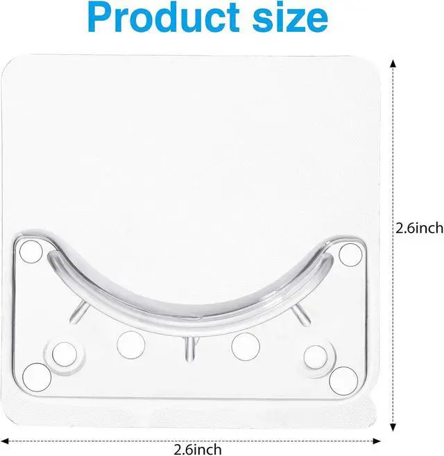 Alt view image 2 of 6 - Jetec 6 Pcs Shower Rod Holder Adhesive Curtain Rod Holder, Adhesive Wall Mounted Shower Rods Holders No Drilling Install, Rods Mount Retainer, No Drilling